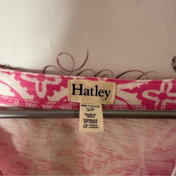 Hatley dress floral boho vneck sleeved Pink White Patterned Dress ombrΓ© beachy - Picture 6 of 7